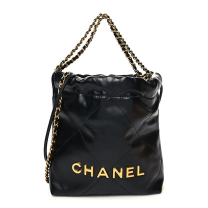 Chanel Shiny Calfskin Quilted Mini Chanel 22 Black 1 of 11