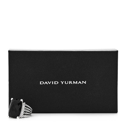 David Yurman Sterling Silver Diamond Black Onyx 20mm Wheaton Ring 52 6 6 of 6