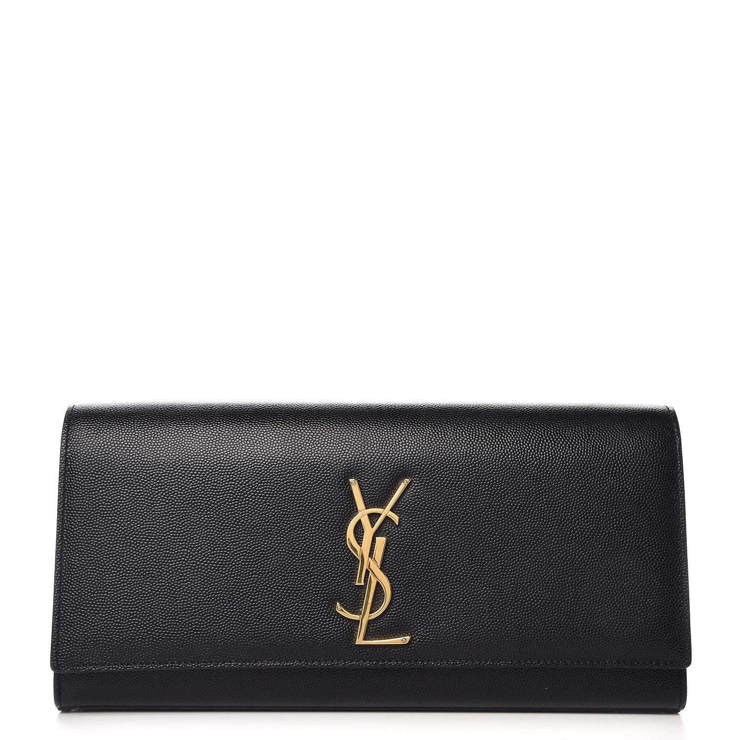 Saint Laurent Grain De Poudre Monogram Cassandre Clutch Black 1 of 9
