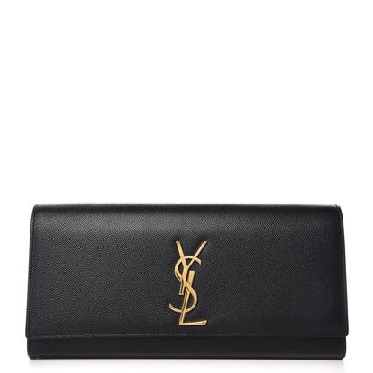 Saint Laurent Grain De Poudre Monogram Cassandre Clutch Black 1 of 9