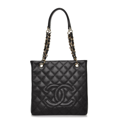 Chanel Caviar Quilted Petit Shopping Tote PST Black 1 of 7