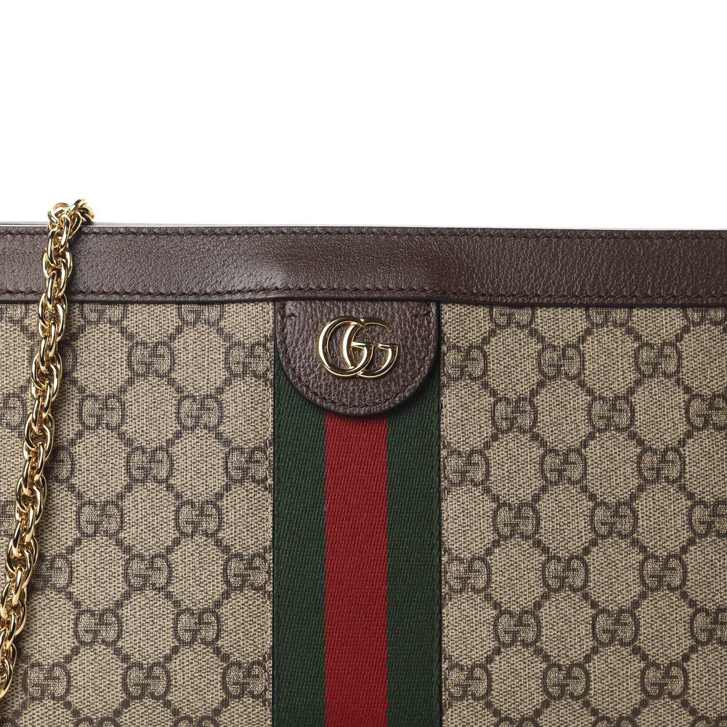 Gucci GG Supreme Monogram Web Small Ophidia Chain Shoulder Bag Brown 10 of 10