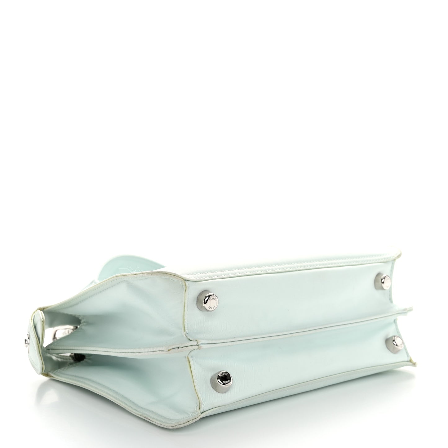 Nylon Vitello Cover Logo Embossed Mini Peekaboo I SEE U Satchel Baleari Black