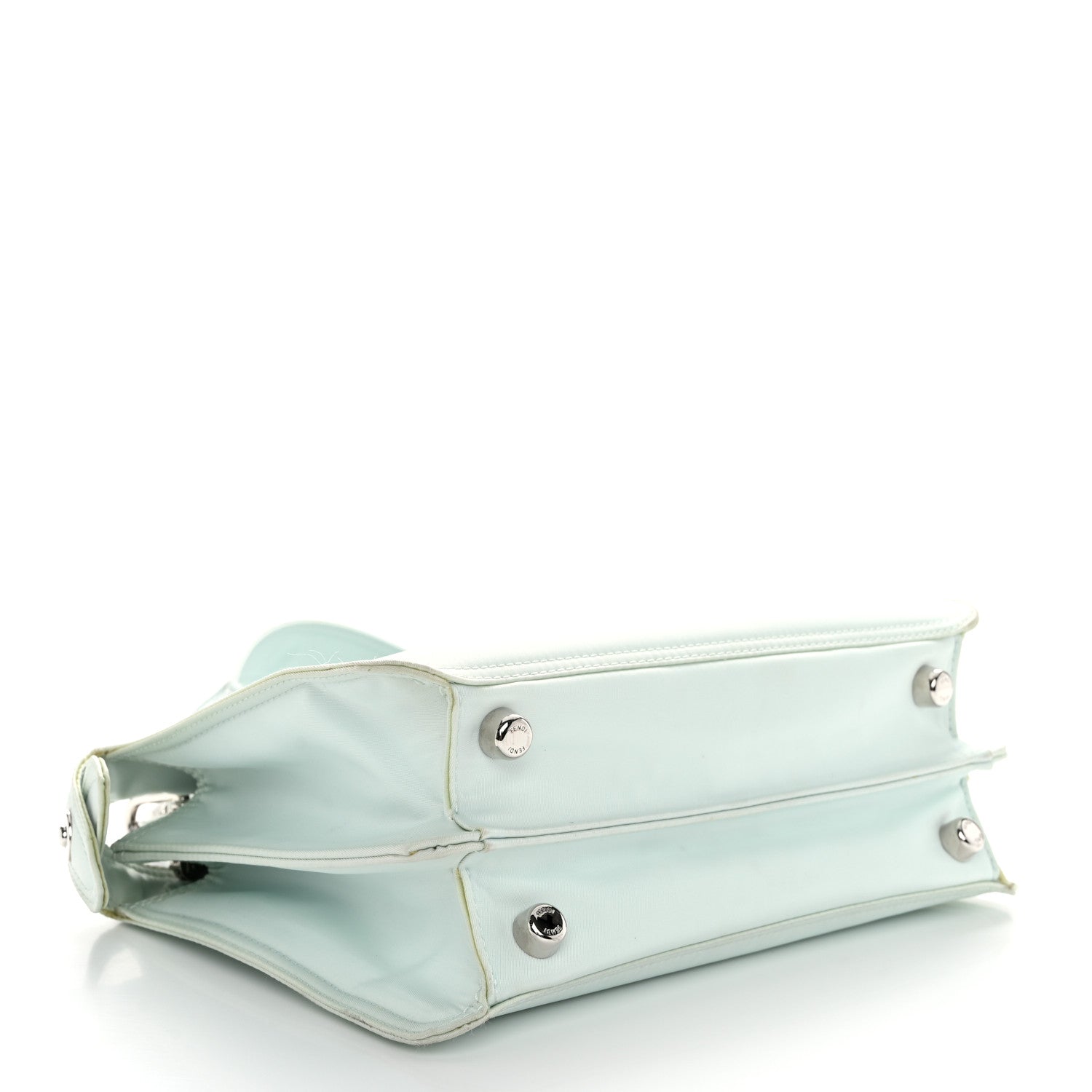 Fendi Nylon Vitello Cover Logo Embossed Mini Peekaboo I SEE U Satchel Baleari Black 4 of 13