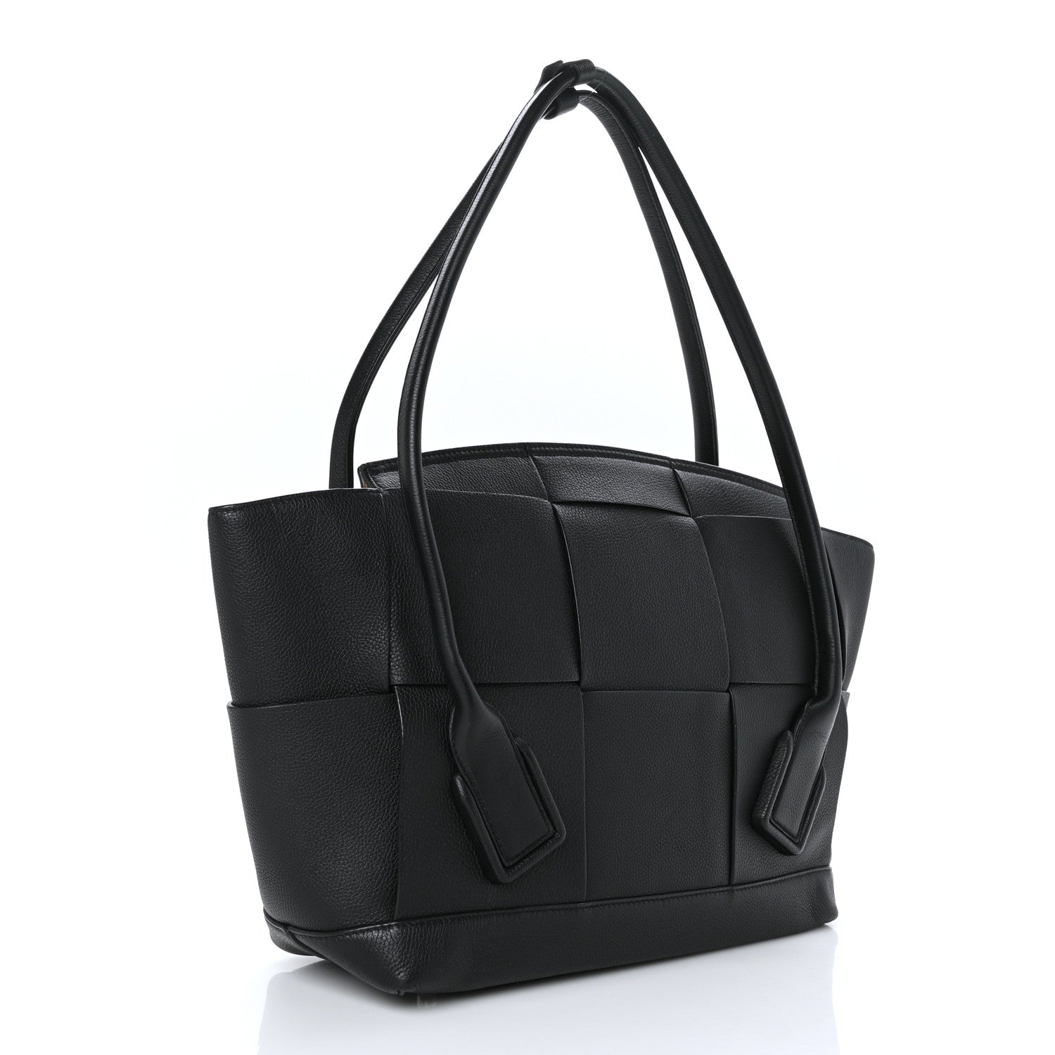 Bottega Veneta Grained Calfskin Maxi Intrecciato Medium Arco Black 3 of 9