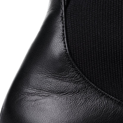 Fendi Lambskin Stretch Fabric Logo Rockoko Tall Boots 37 Black White 11 of 14
