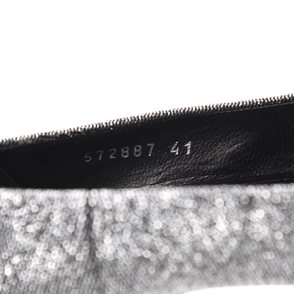 Balenciaga Shiny Fabric Square Knife 80mm Pumps 41 Silver 8 of 9