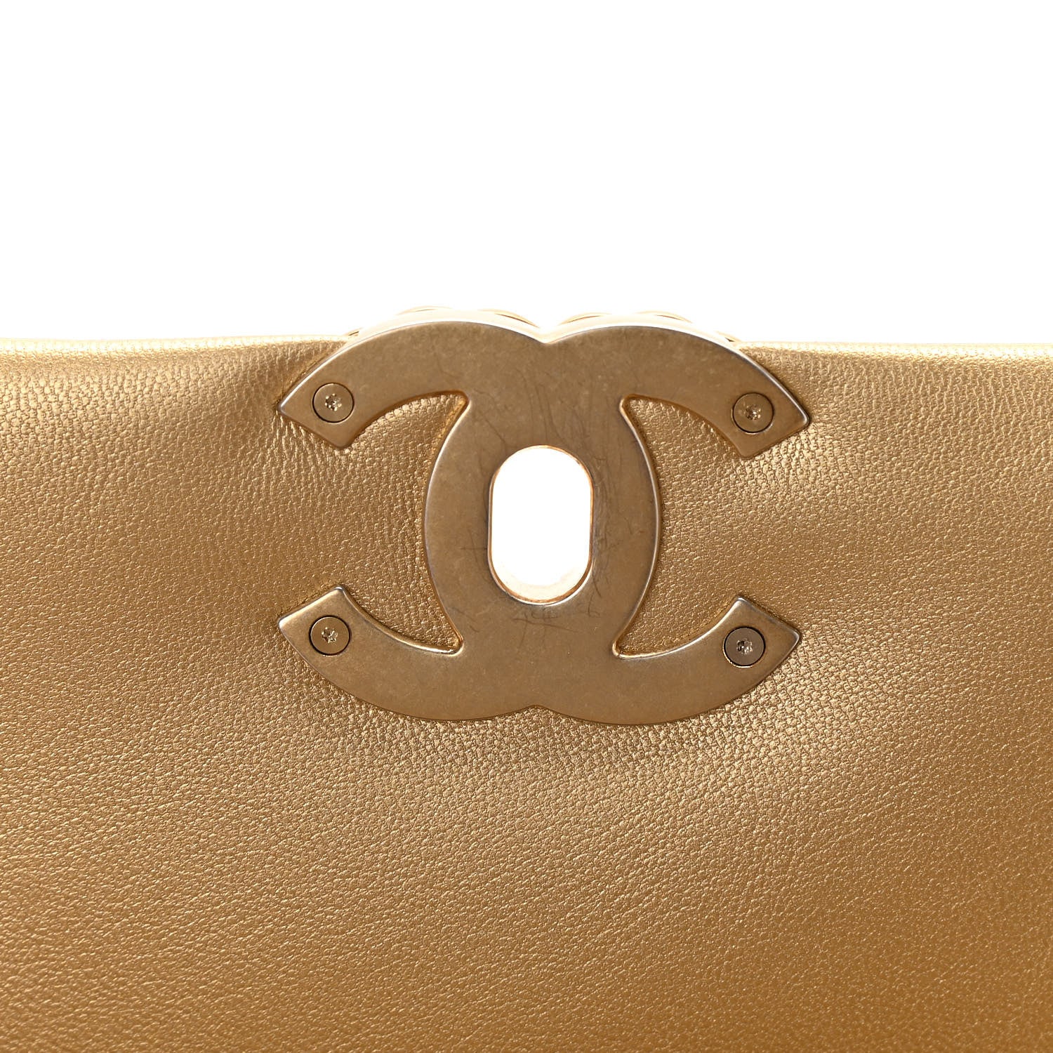 Chanel Metallic Goatskin Quilted Medium Chanel 19 Flap Gold 12 of 12