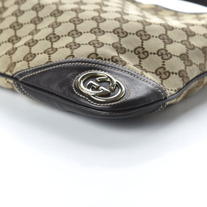 Gucci Monogram Medium New Britt Hobo Dark Brown 7 of 10