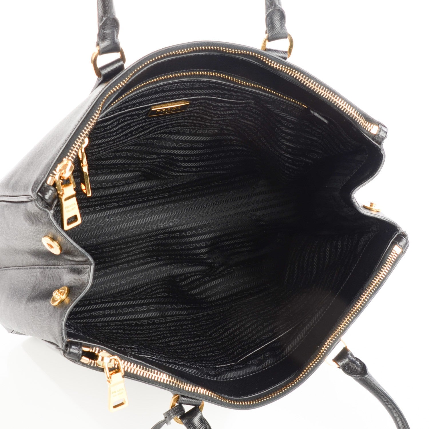 Prada Saffiano Large Galleria Double Zip Tote Black 5 of 10