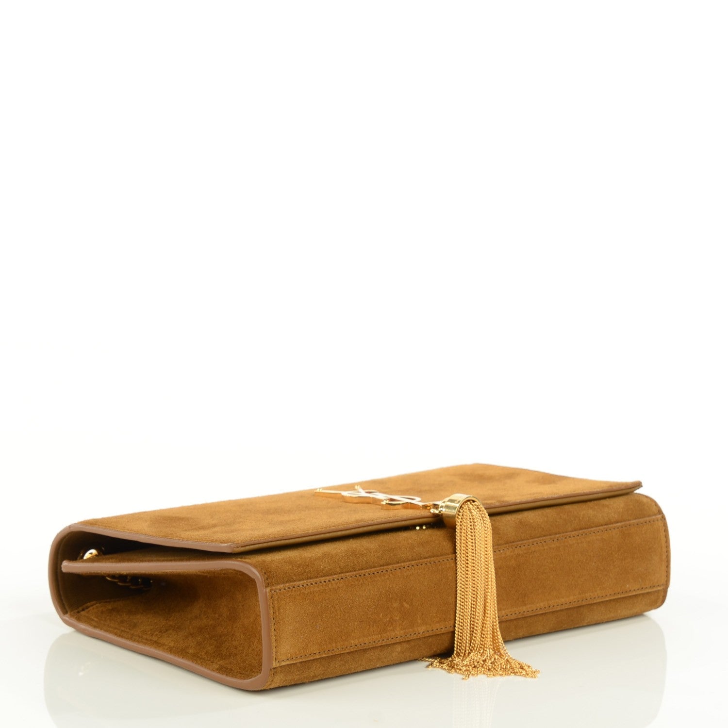 Saint Laurent Suede Medium Classic Monogram Kate Tassel Satchel Light Ochre 4 of 8