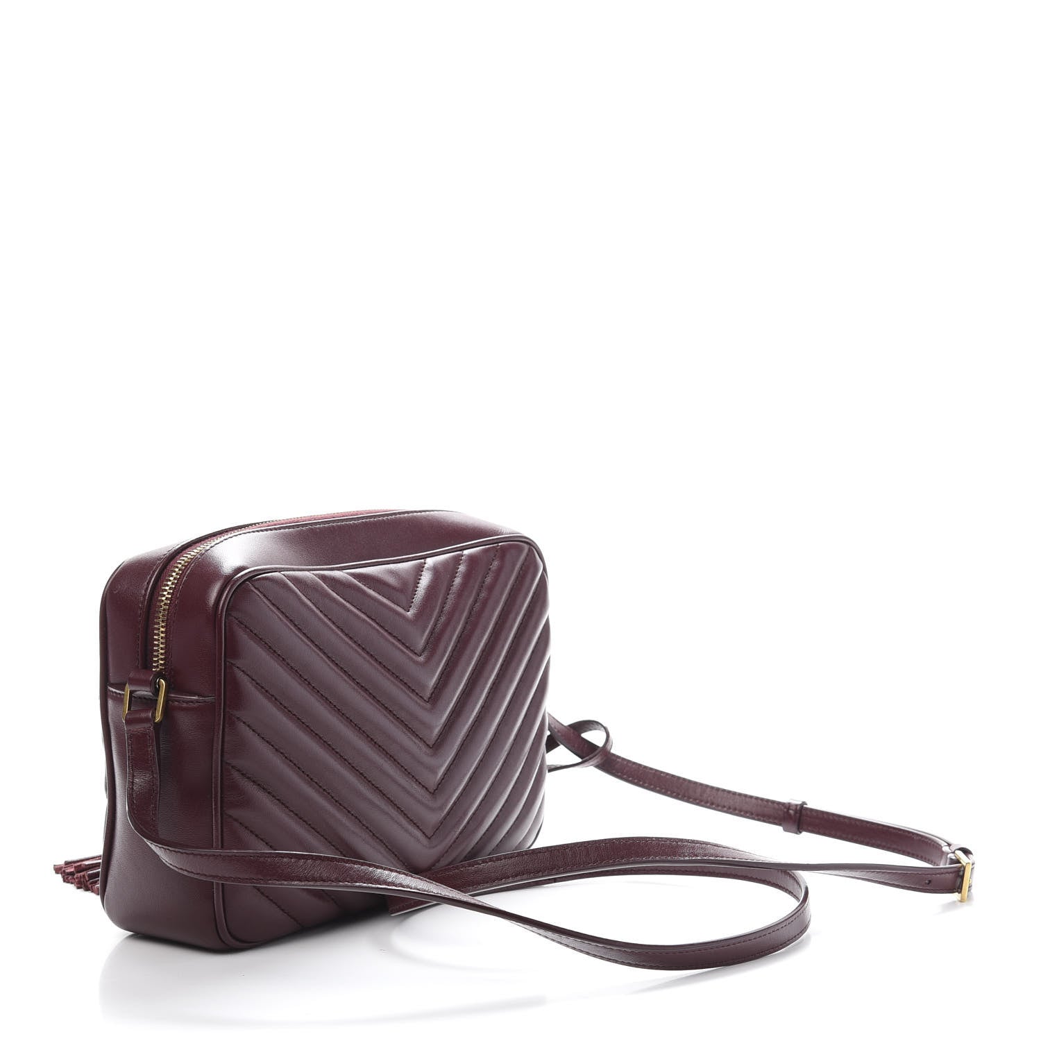 Saint Laurent Calfskin Matelasse Monogram Lou Camera Bag Dark Legion Red 3 of 10