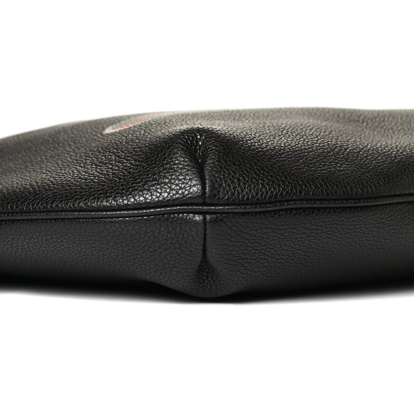 Grained Calfskin Logo Half Moon Hobo Black