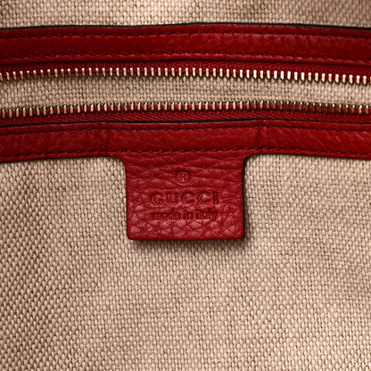 Gucci Pebbled Calfskin Large Soho Shoulder Bag Red 6 of 10