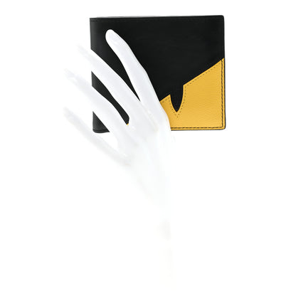 Fendi Vitello Grace Cruise Corner Bug Eye Bi-fold Wallet Black Sunflower 4 of 14