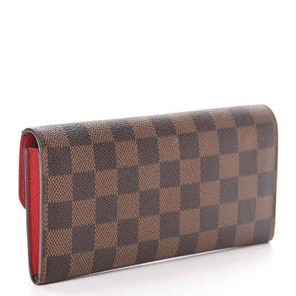 Louis Vuitton Damier Ebene Emilie Wallet Red 3 of 11