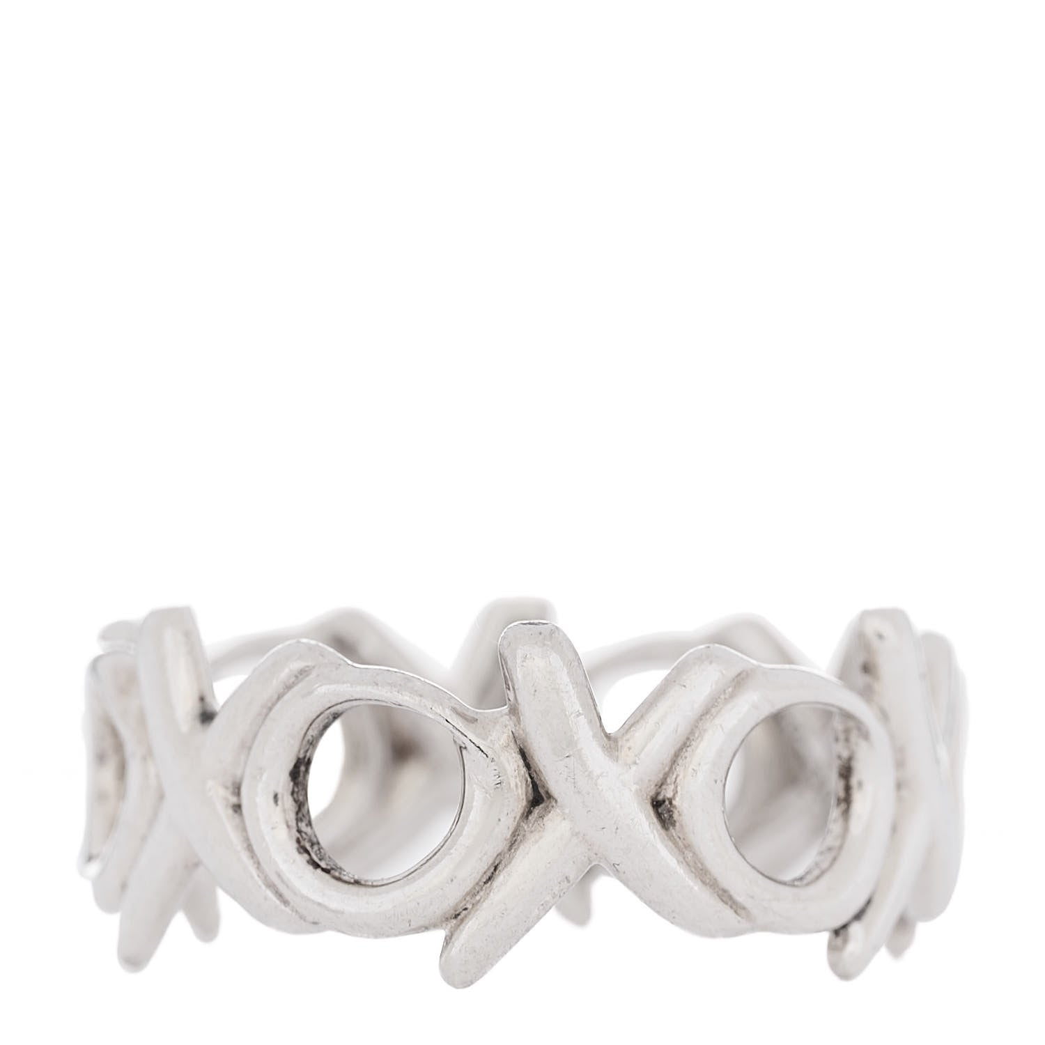 Tiffany Sterling Silver Paloma Picasso XO Band Ring 54 6.75 3 of 5