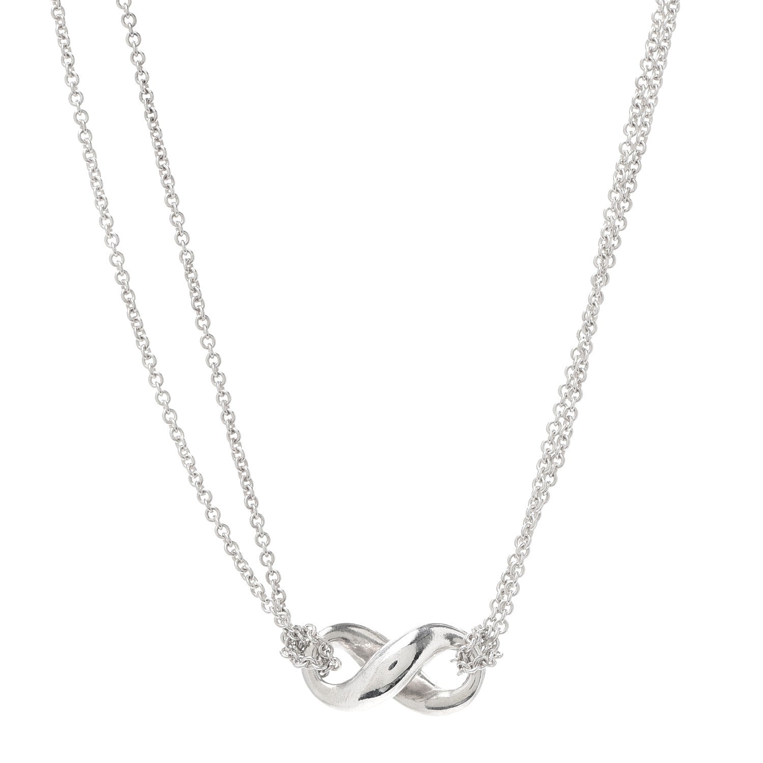 Tiffany Sterling Silver Figure 8 Pendant Necklace 1 of 6