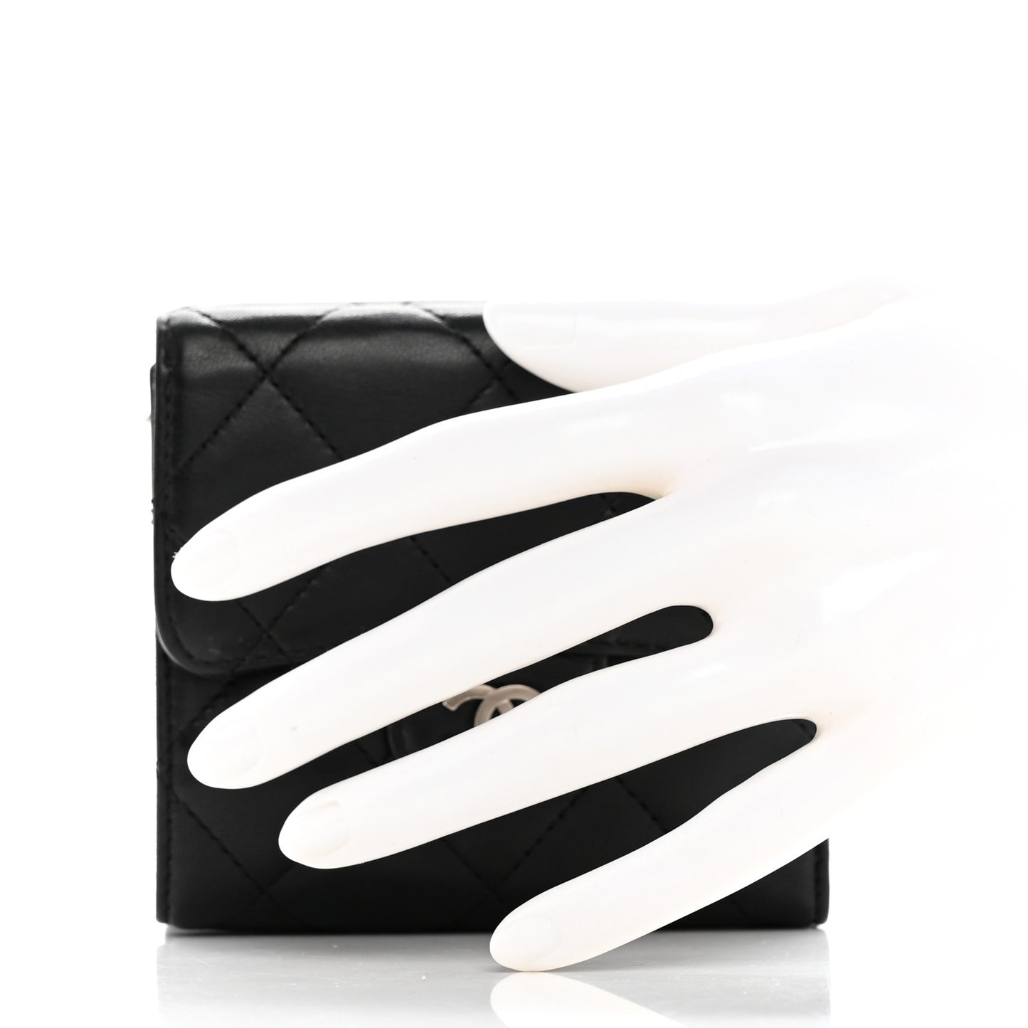 Lambskin Quilted Double Sided Wallet Black