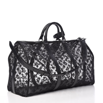 Louis Vuitton Monogram See Through Keepall Bandouliere 50 Black 3 of 8