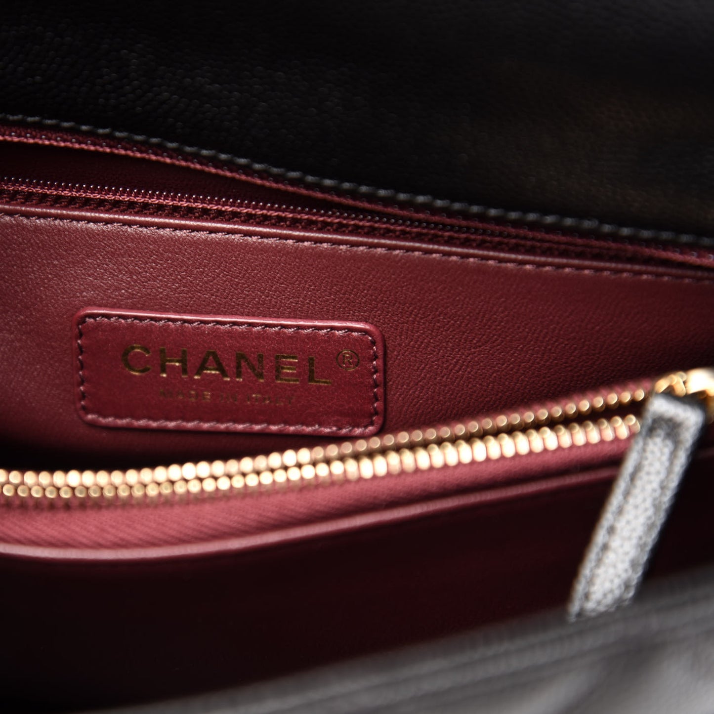 Caviar Quilted Small Coco Handle Flap Black