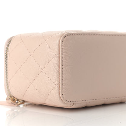 Chanel Caviar Quilted Small Vanity Case With Chain Light Beige 8 of 9