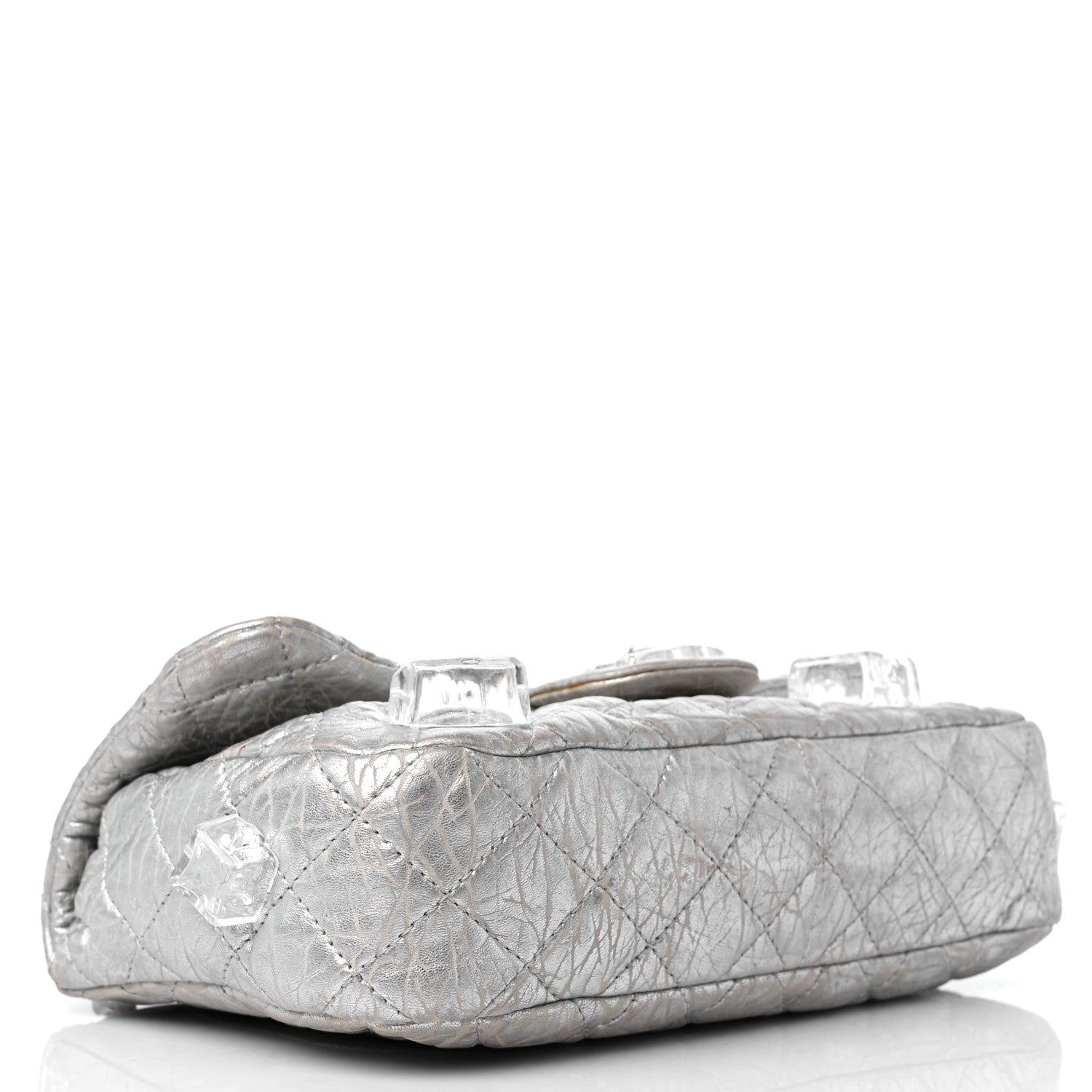 Chanel Calfskin Ice Cube On the Rocks Medium Flap Silver 4 of 15