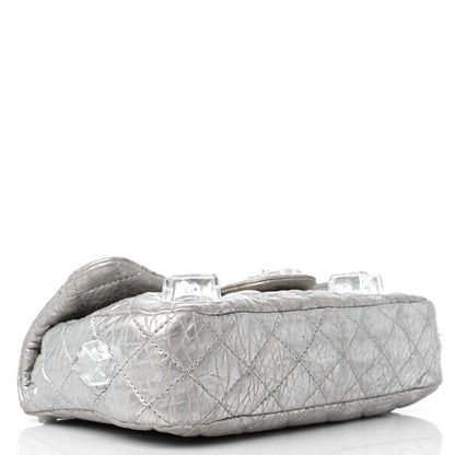 Chanel Calfskin Ice Cube On the Rocks Medium Flap Silver 4 of 15