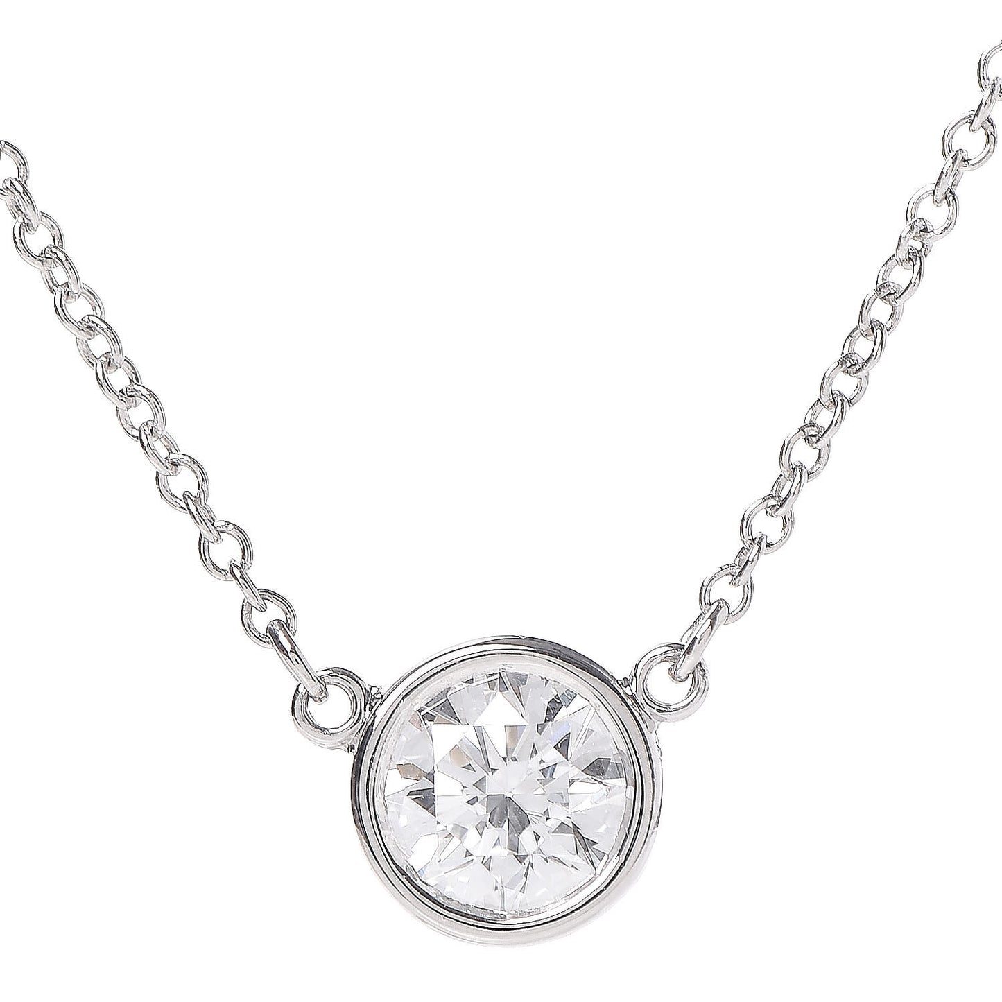 Platinum Diamond .43ct Elsa Peretti Diamonds by the Yard Pendant Necklace