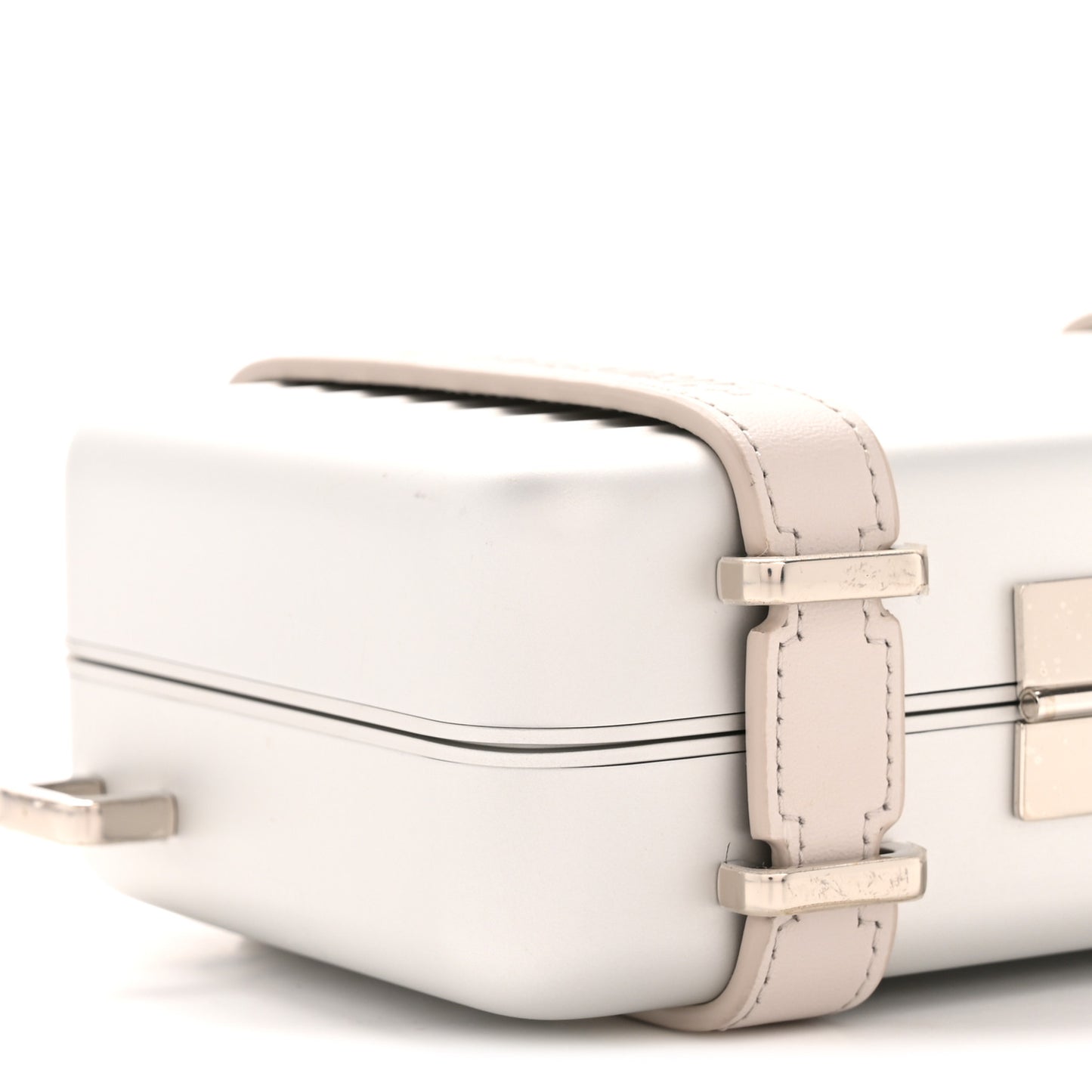 X RIMOWA Aluminum Personal Clutch On Strap Silver