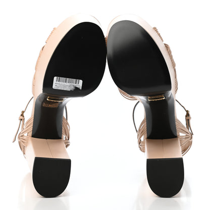 Saint Laurent GUCCI Calfskin Knotted Strap Crawford Platform Sandals 38.5 Neutral 4 of 4