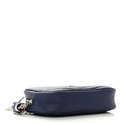 Saint Laurent Grain De Poudre Matelasse Monogram Mini Lou Camera Bag Azure Blue 4 of 10