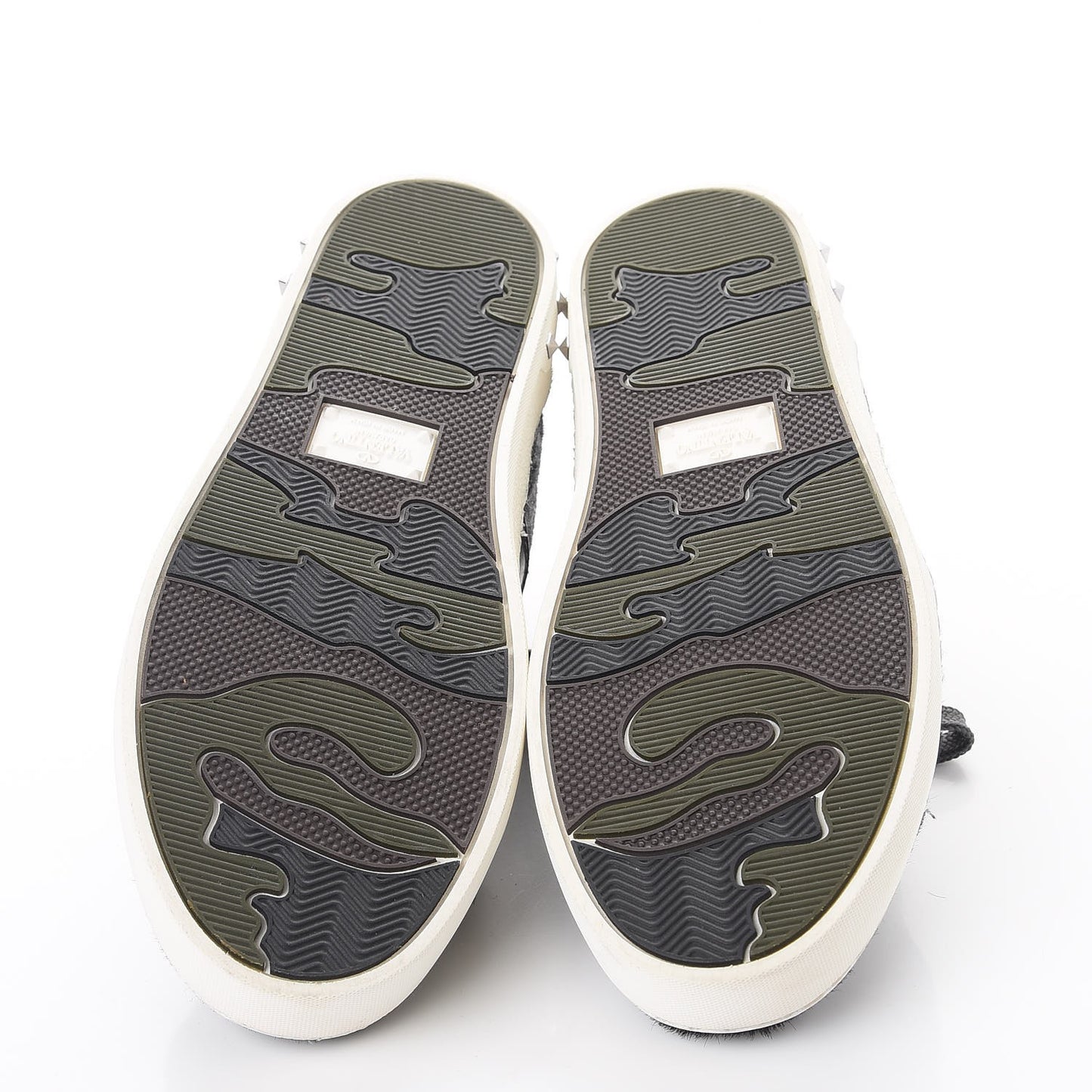 Metallic Calf Hair Rockstud Sneakers 36 Silver