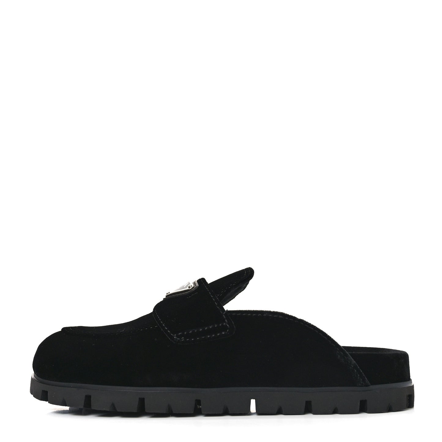 Velluto Triangle 20mm Flat Mules 35.5 Black