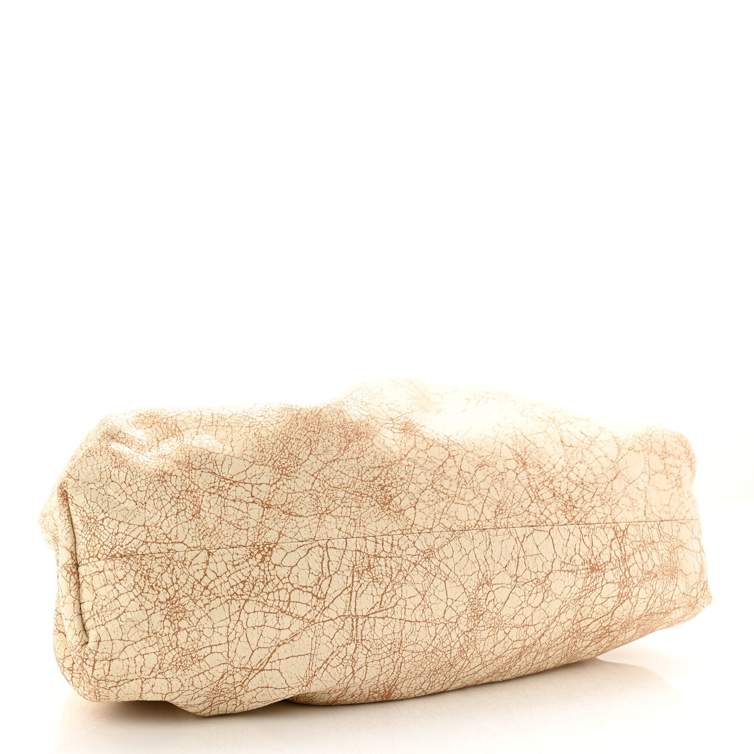 Bottega Veneta Crackled Calfskin The Pouch Oversized Clutch Zabaione 4 of 10