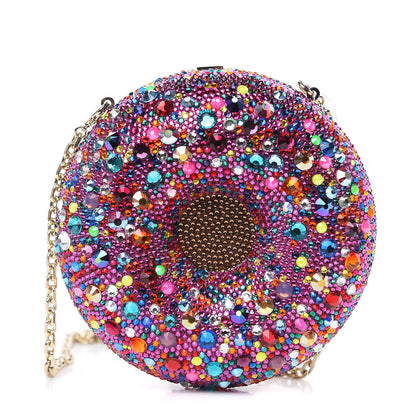 Judith Leiber Crystal Donut Minaudiere Clutch Gold 1 of 7