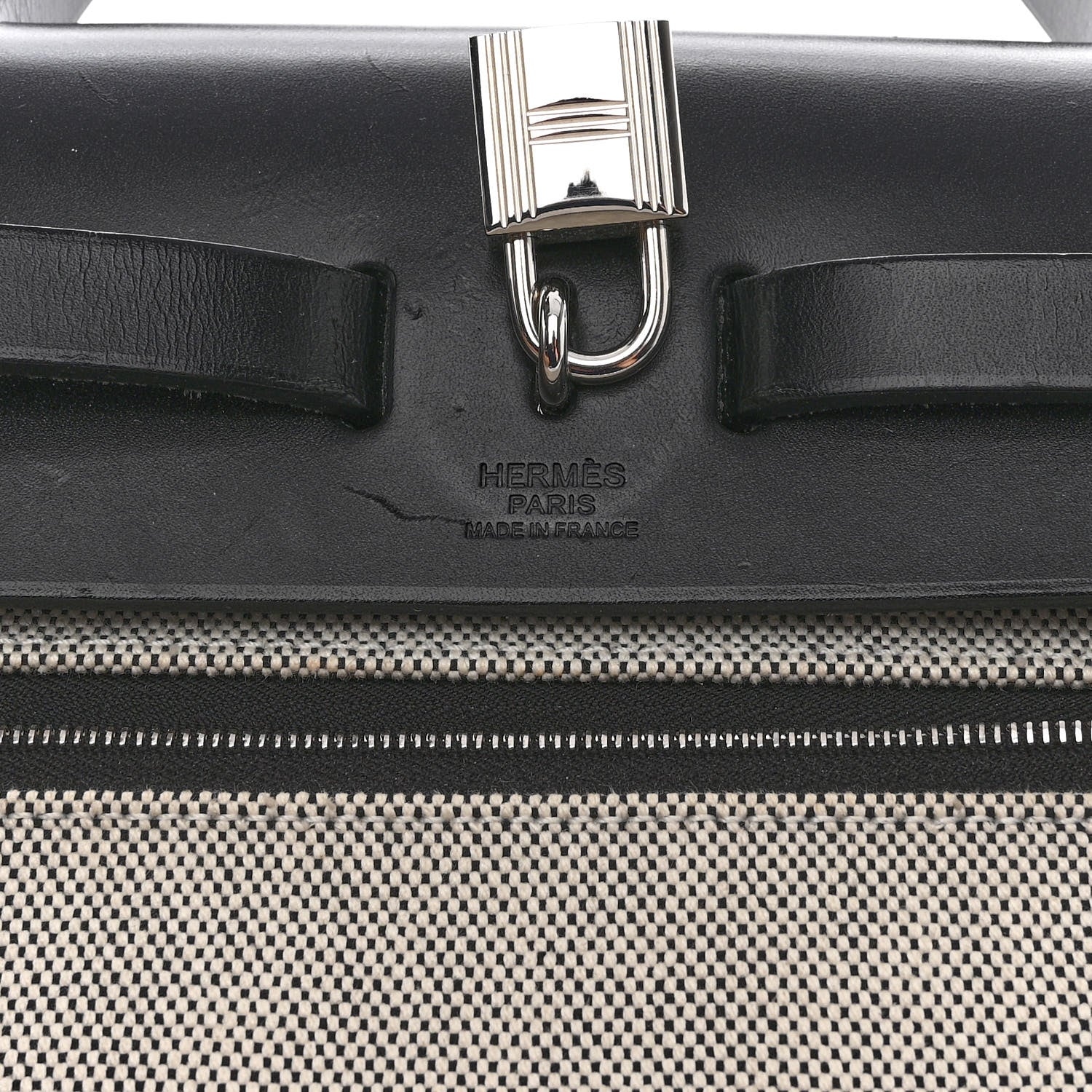 Hermes Toile H Berline Vache Hunter Herbag Zip PM 31 Black Ecru 6 of 12