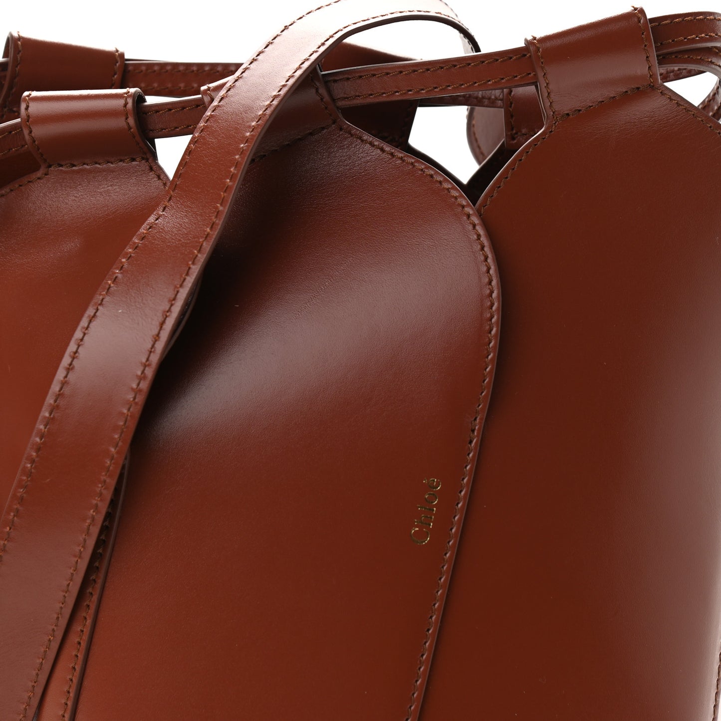 Smooth Grained Calfskin Small Tulip Bucket Bag Sepia Brown