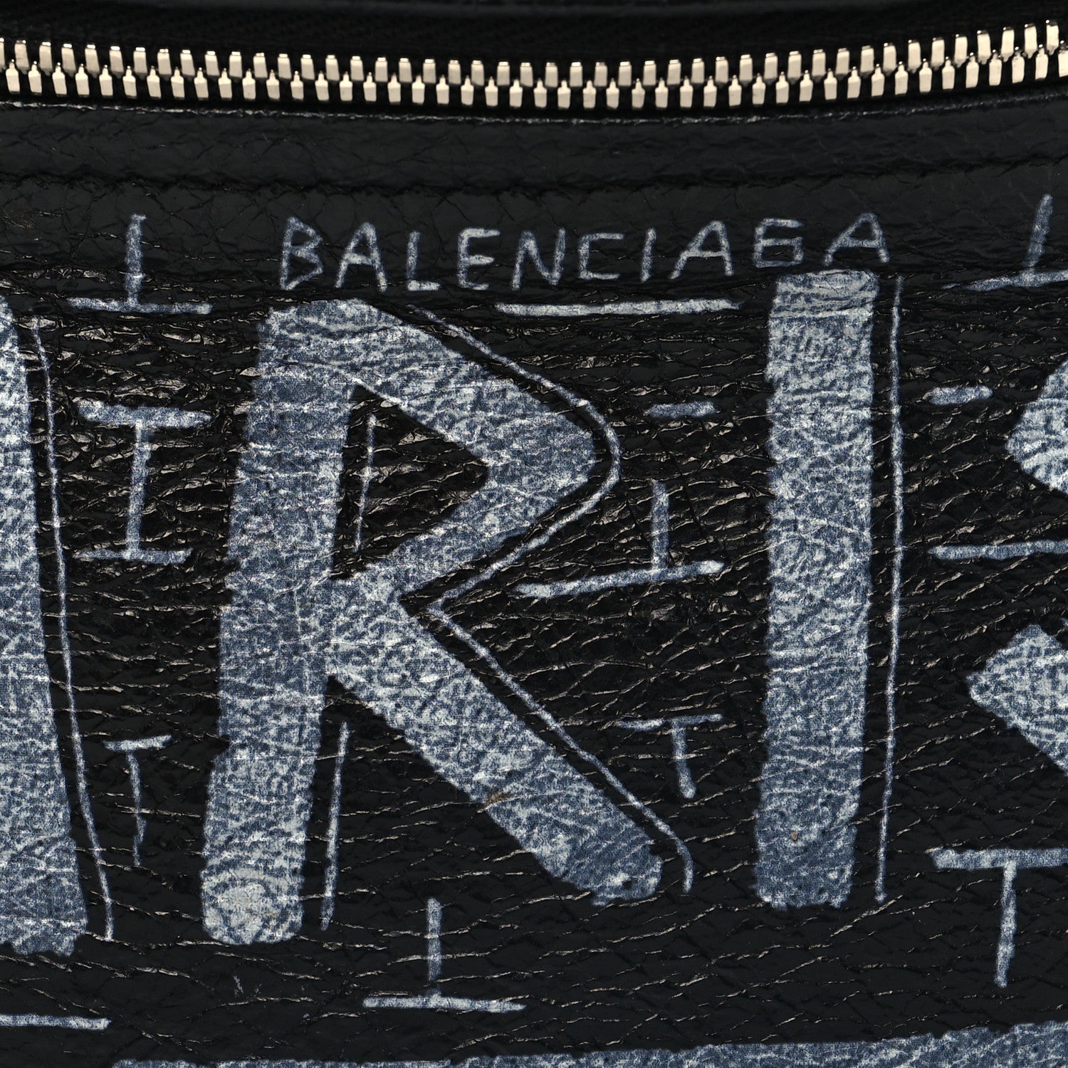Balenciaga Agneau Arena Graffiti All Over XXS Souvenir Belt Bag Black White 8 of 10