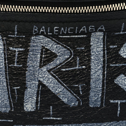 Balenciaga Agneau Arena Graffiti All Over XXS Souvenir Belt Bag Black White 8 of 10