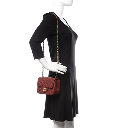 Chanel Lambskin Quilted Mini Square Flap Bordeaux 2 of 10