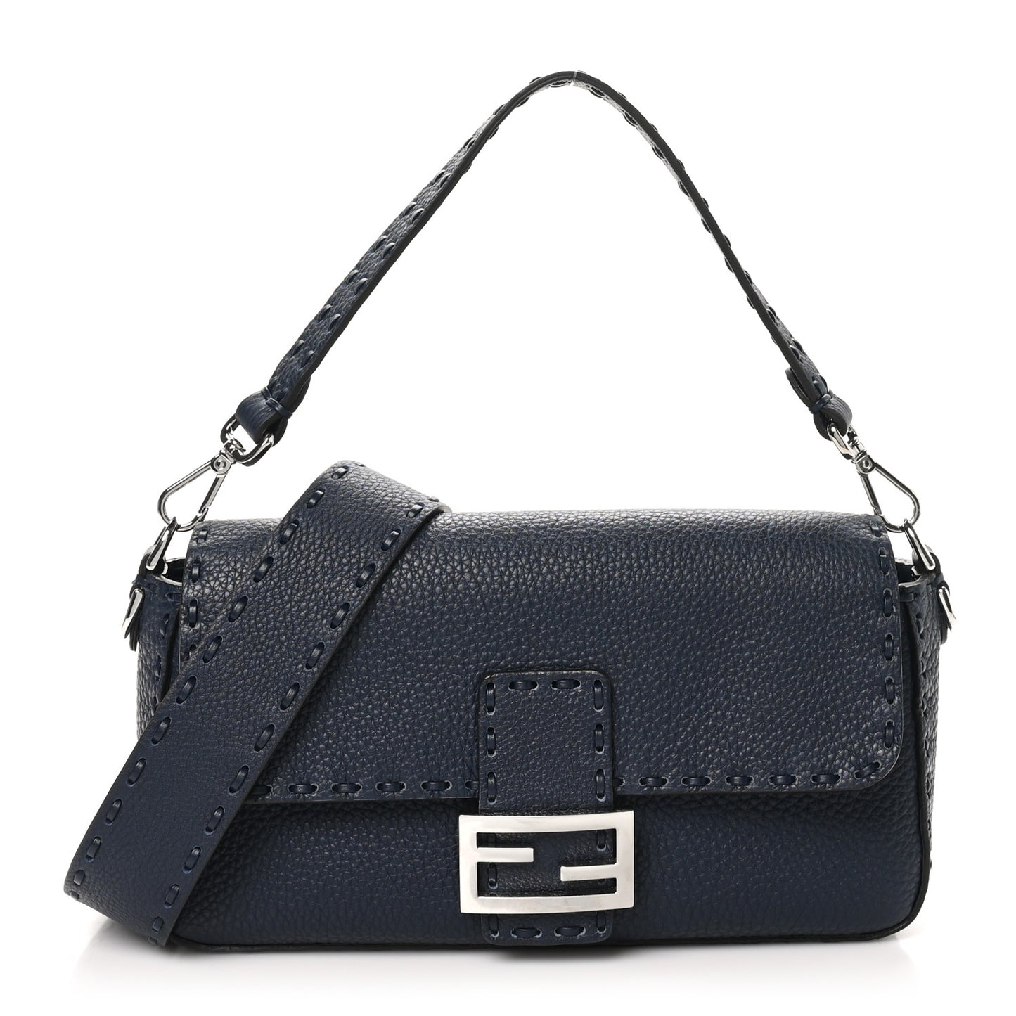 Cuoio Roma Sellerissima Nappa Sintetica Tape Stitch Baguette Notte
