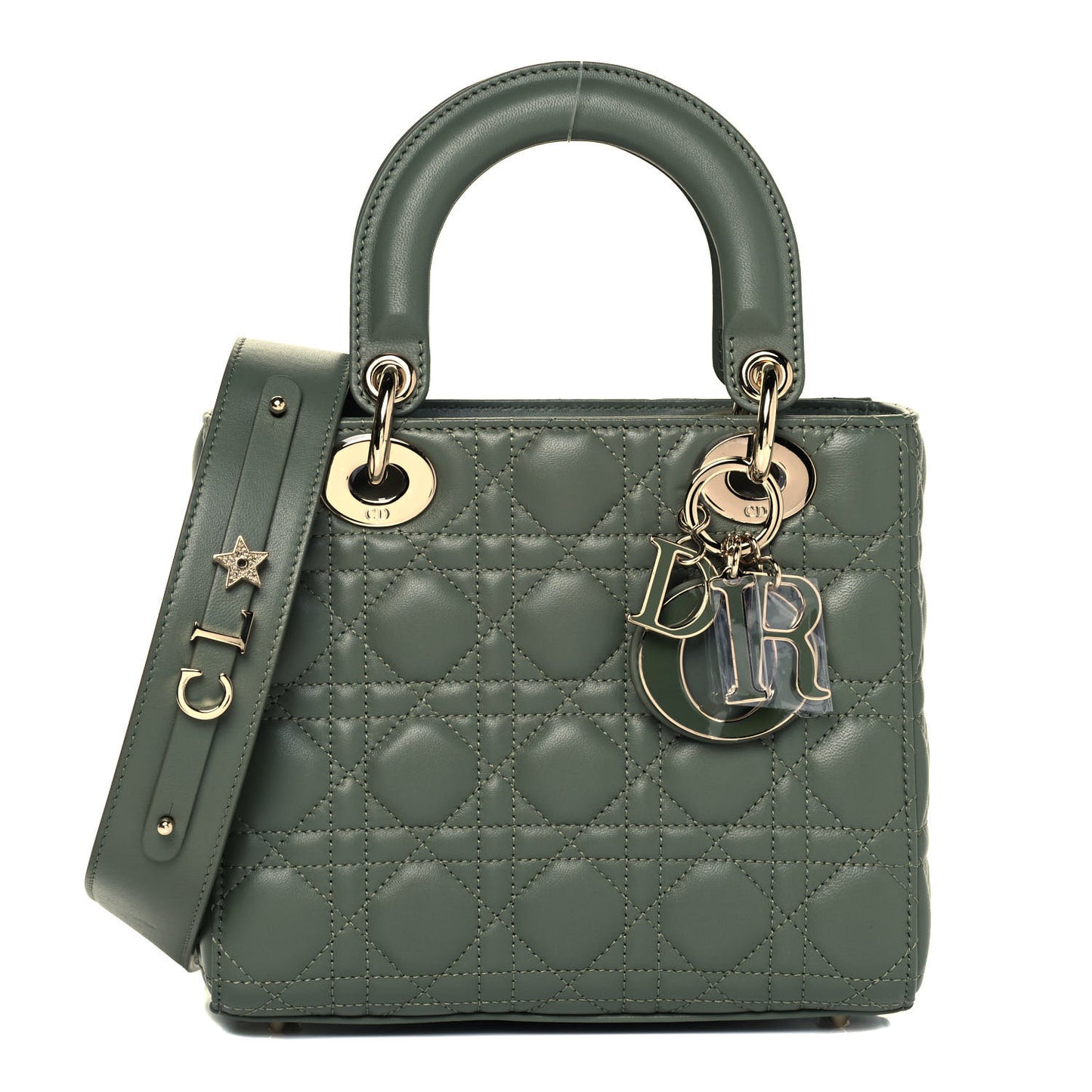 Lambskin Cannage Small My ABCDior Lady Dior Army Green