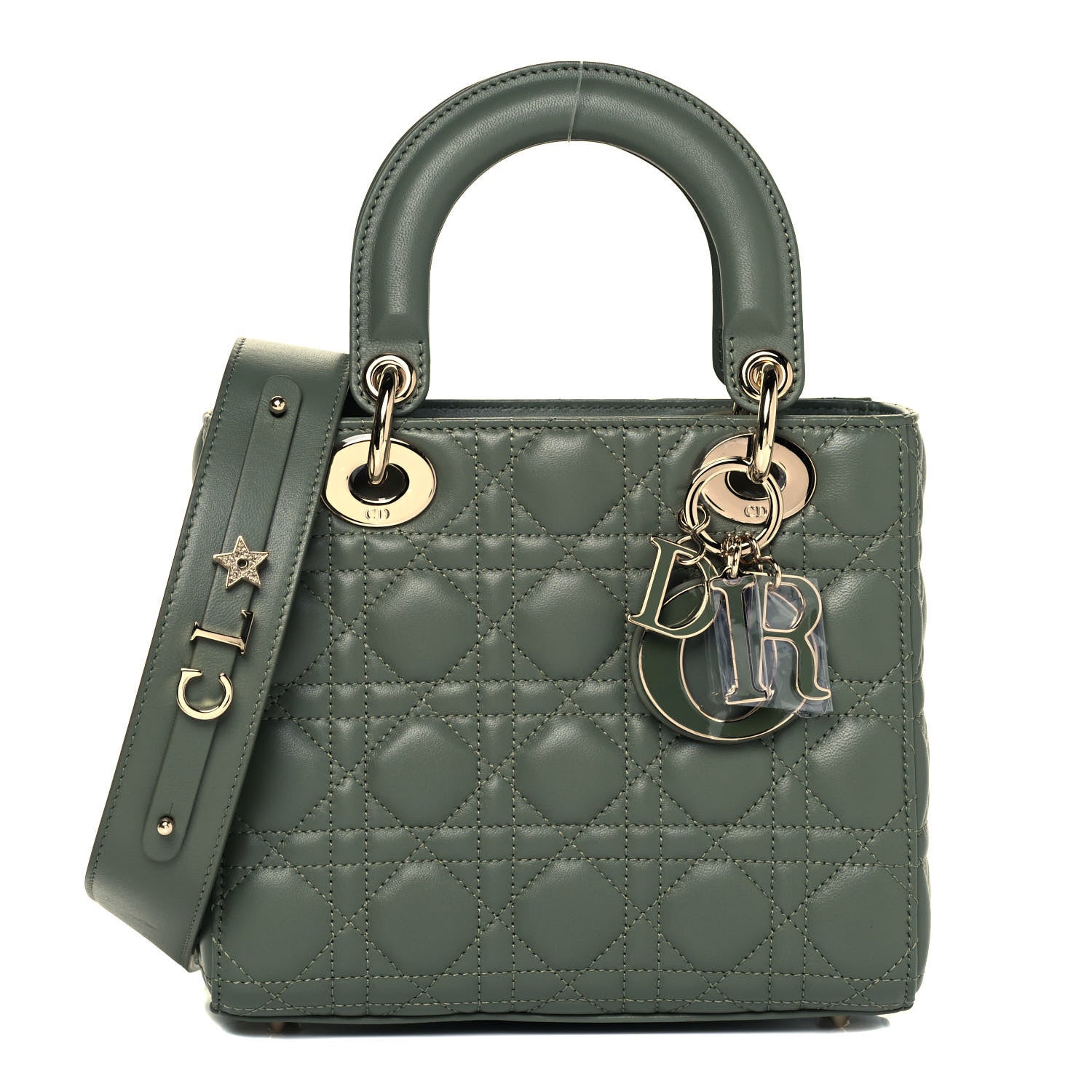 Christian Dior Lambskin Cannage Small My ABCDior Lady Dior Army Green 1 of 8