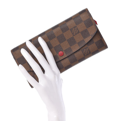 Louis Vuitton Damier Ebene Emilie Wallet Red 2 of 13
