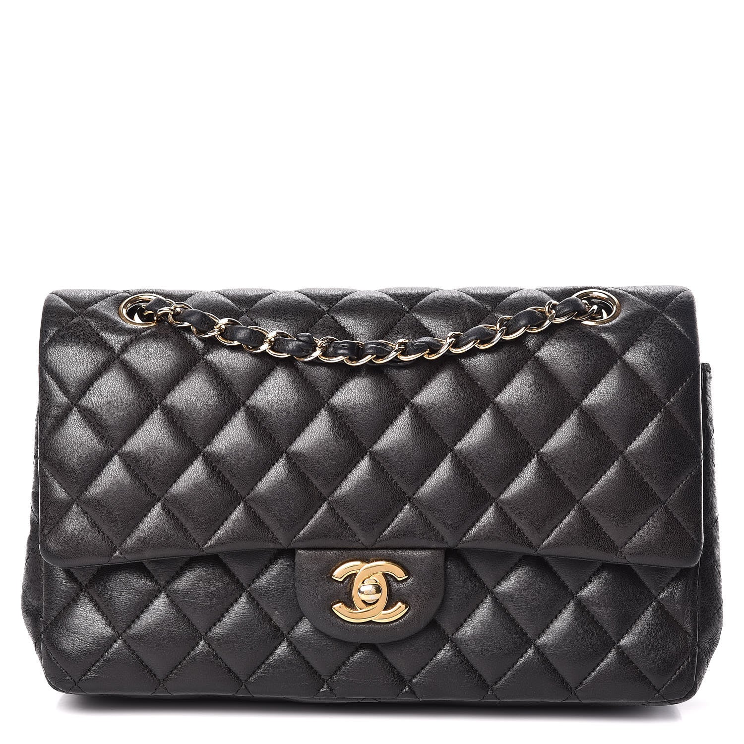 Chanel Lambskin Quilted Medium Double Flap Black 1 of 17