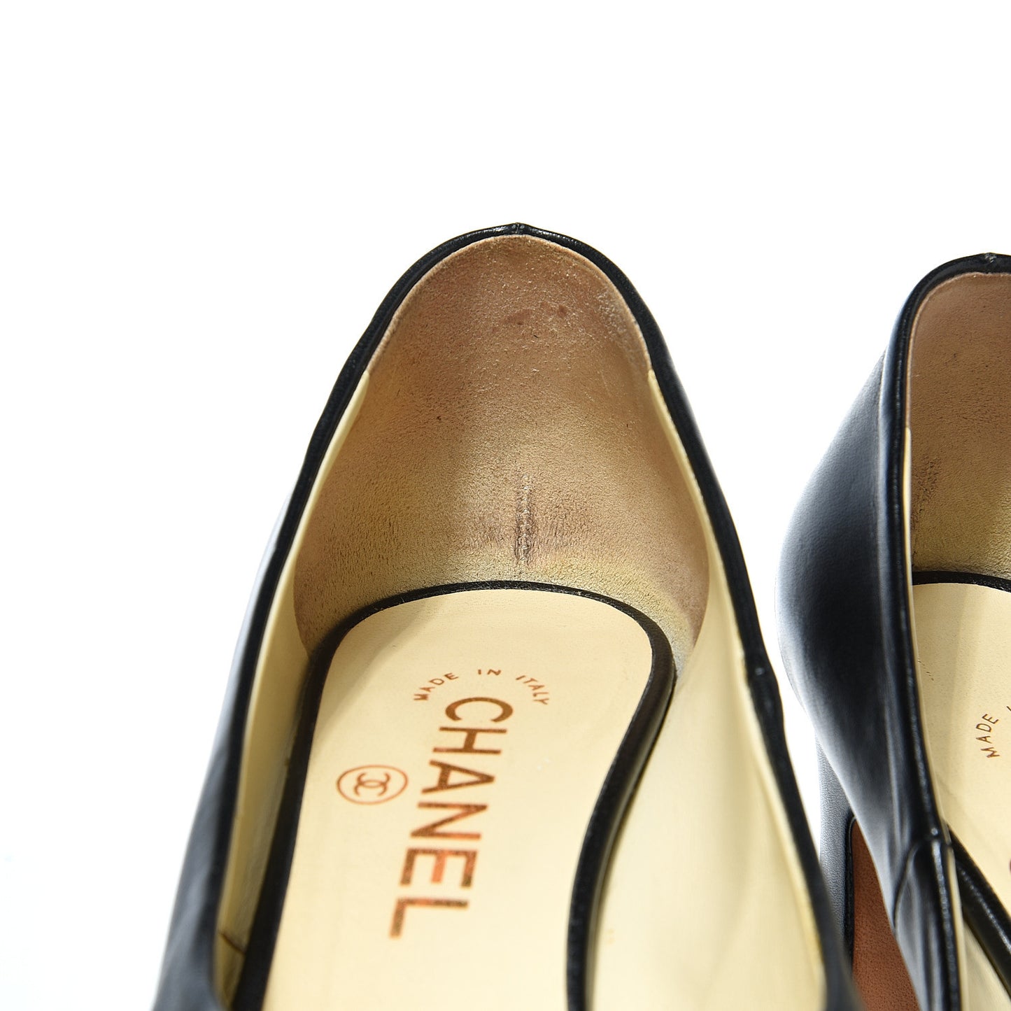 Lambskin Peep Toe CC Pumps 38 Black