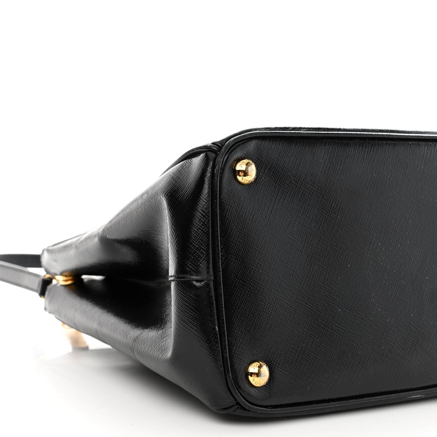 Saffiano Vernice Medium Double Zip Tote Black