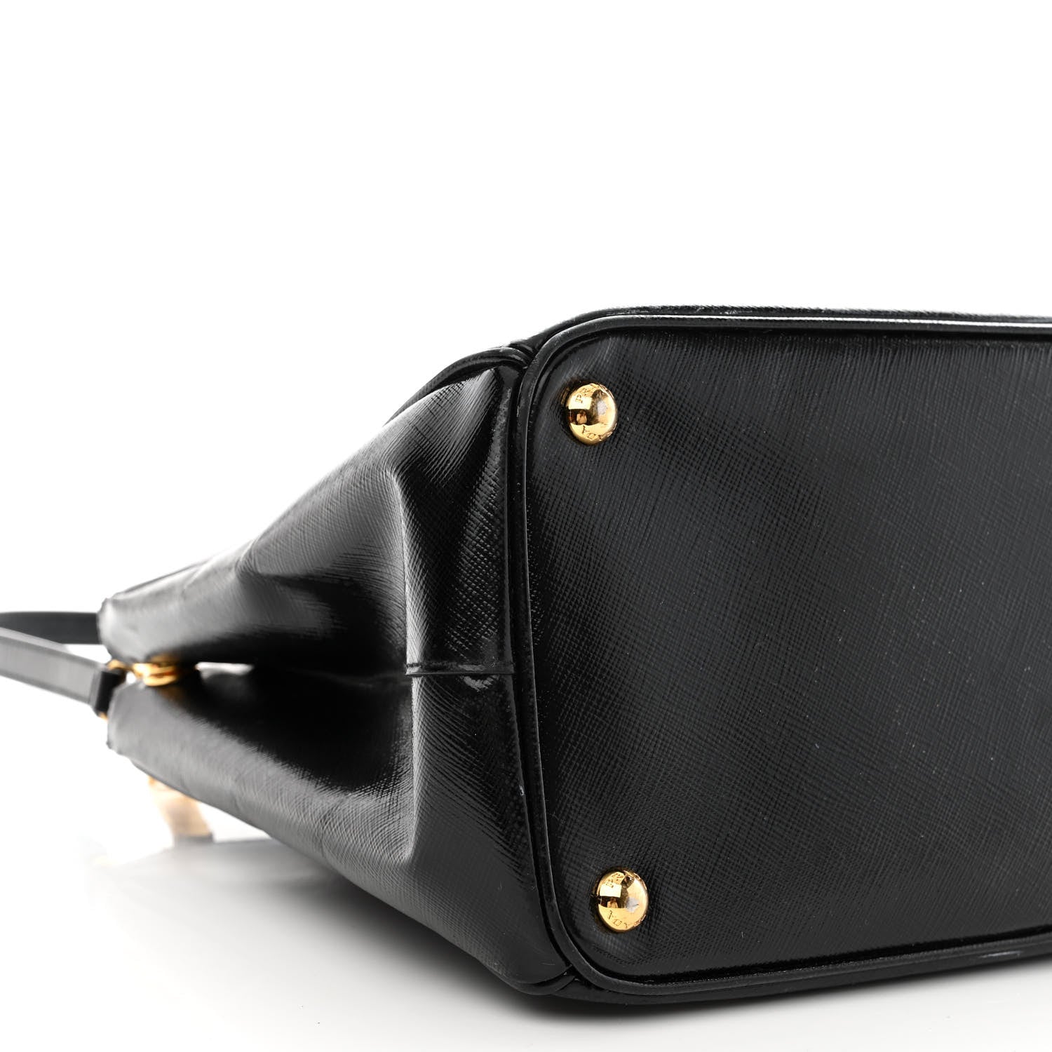 Prada Saffiano Vernice Medium Double Zip Tote Black 10 of 12