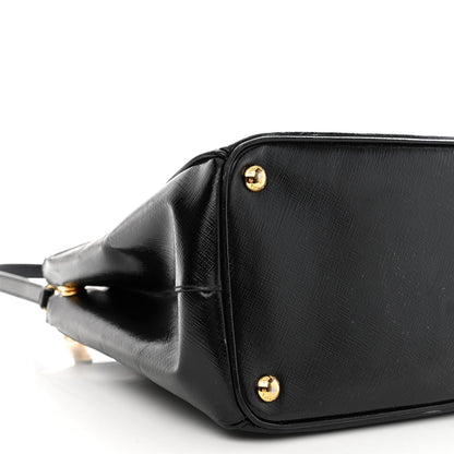 Prada Saffiano Vernice Medium Double Zip Tote Black 10 of 12